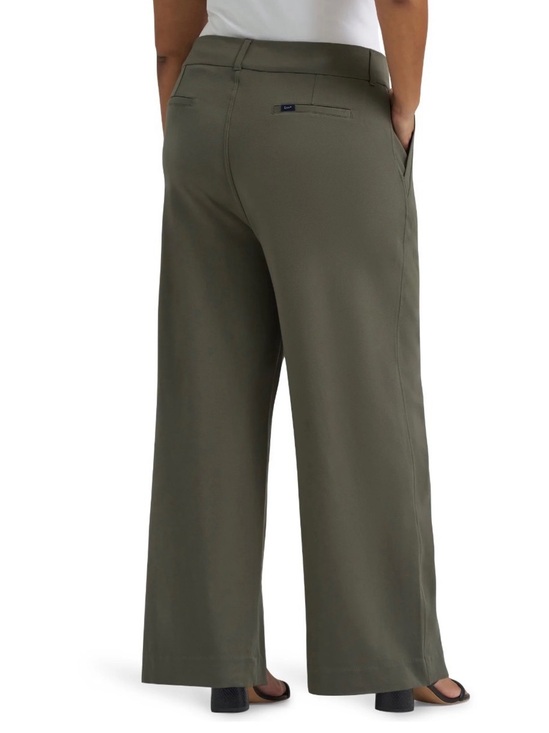 Lee Pants - NWT Lee Plus Size 4X Olive Green High Rise Wide Leg Trouser Knit Pants